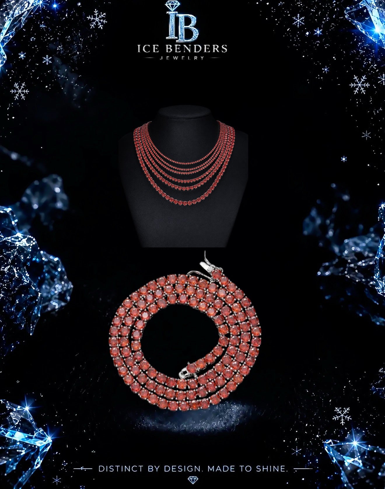 Mens Colored Moissanite Chains and Bracelets