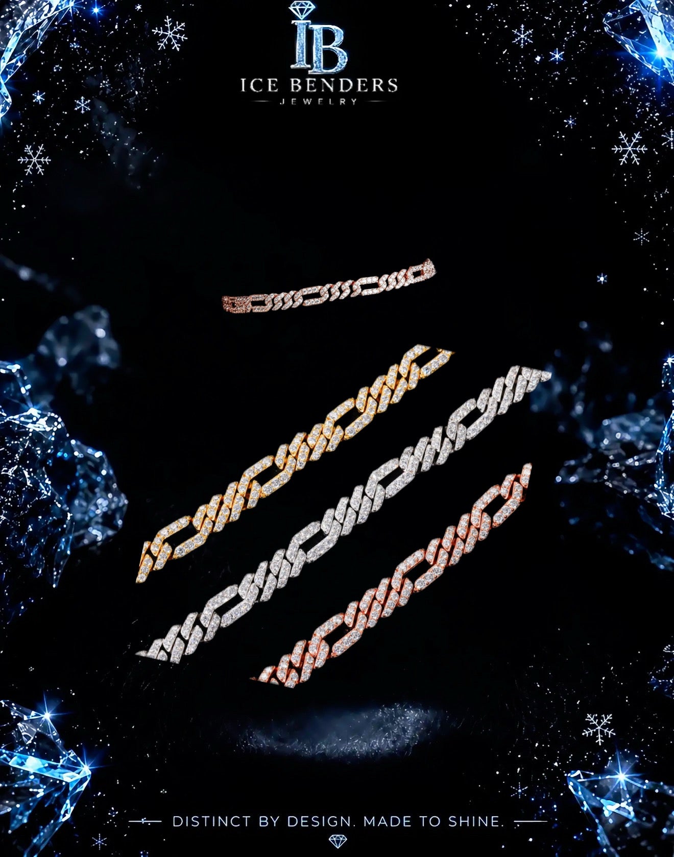 6mm VVS Moissanite Figaro Cuban Link Bracelet