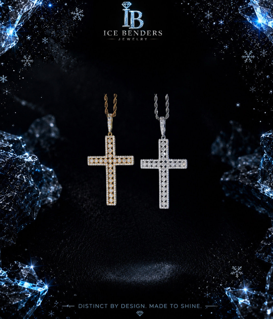 Floating Cross Iced Out Pendant
