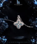 Iced Out Moissanite “Lv” Clover Charm Pendant