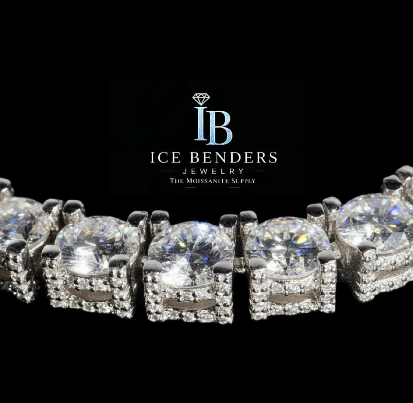 Side Iced 5mm/6.5mm Moissanite Tennis Chain Necklace