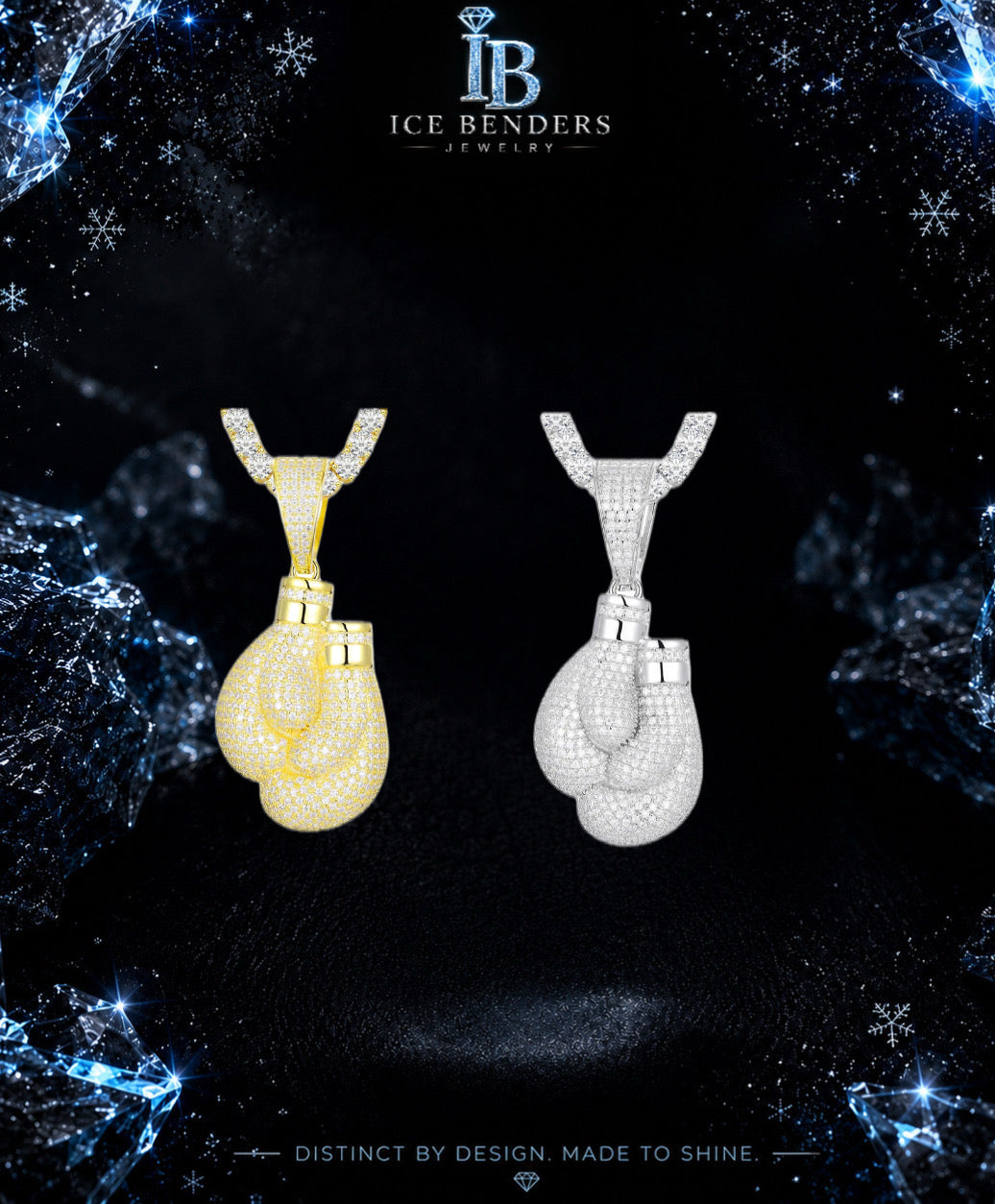 Iced Out Boxing Gloves Moissanite  Pendant