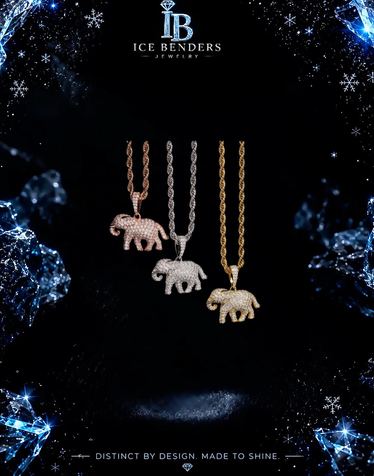 Iced Out Full Elephant Moissanite Pendant