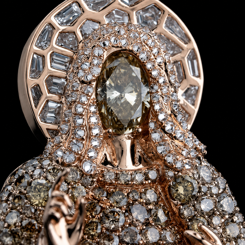 Iced Out Two Tone Full Jesus Moissanite Pendant