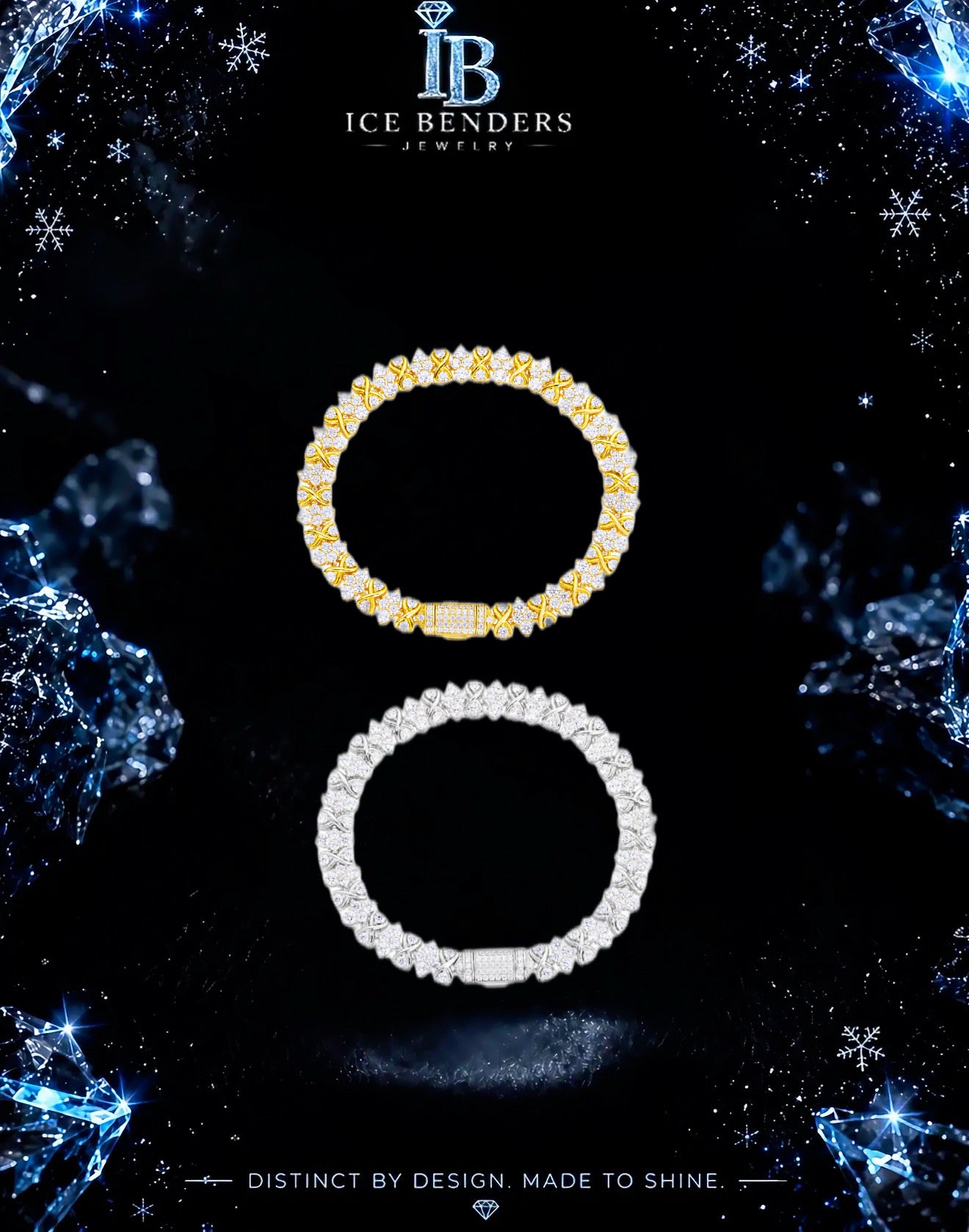 Iced Out Moissanite Round Cut Infinity Star Chain Link Bracelet