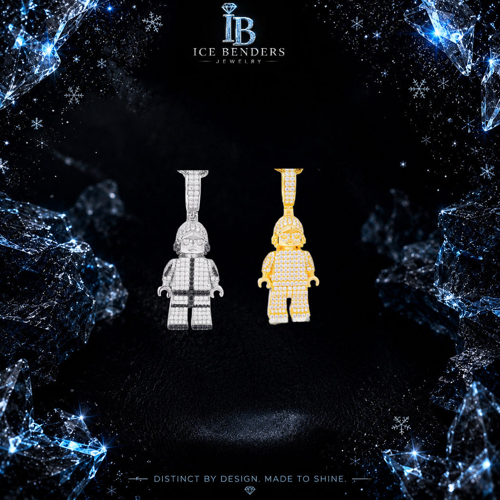 Iced Out LegoMan Moissanite Pendant