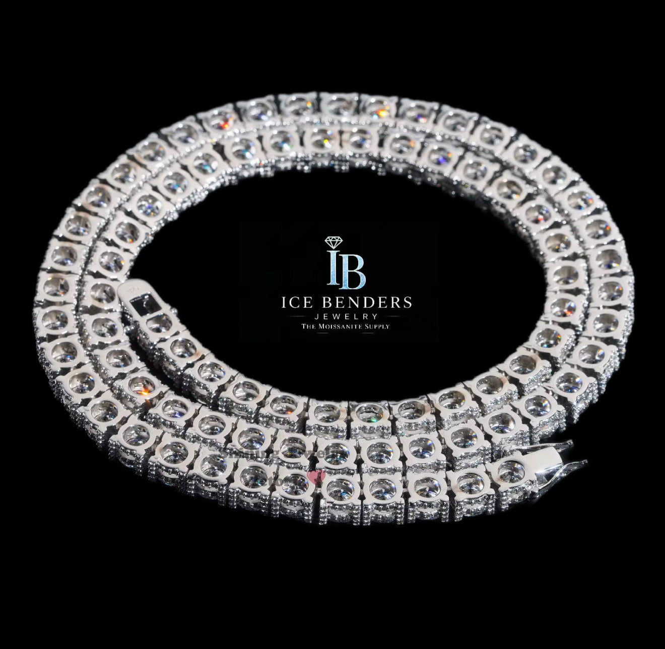 Side Iced 5mm/6.5mm Moissanite Tennis Chain Necklace