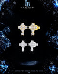 Moissanite Cluster Cross Stud Earrings