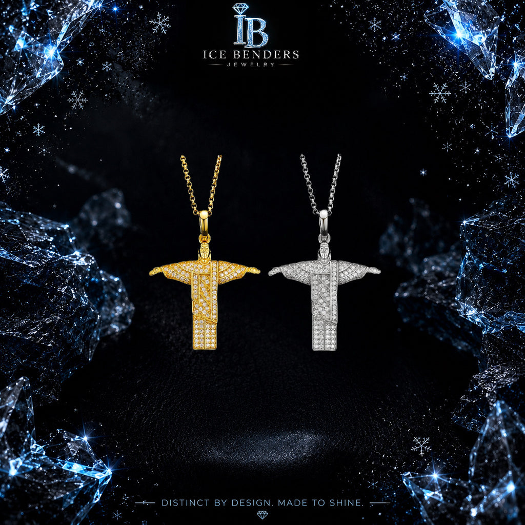 Iced Out Christ The Redeemer Moissanite Pendant