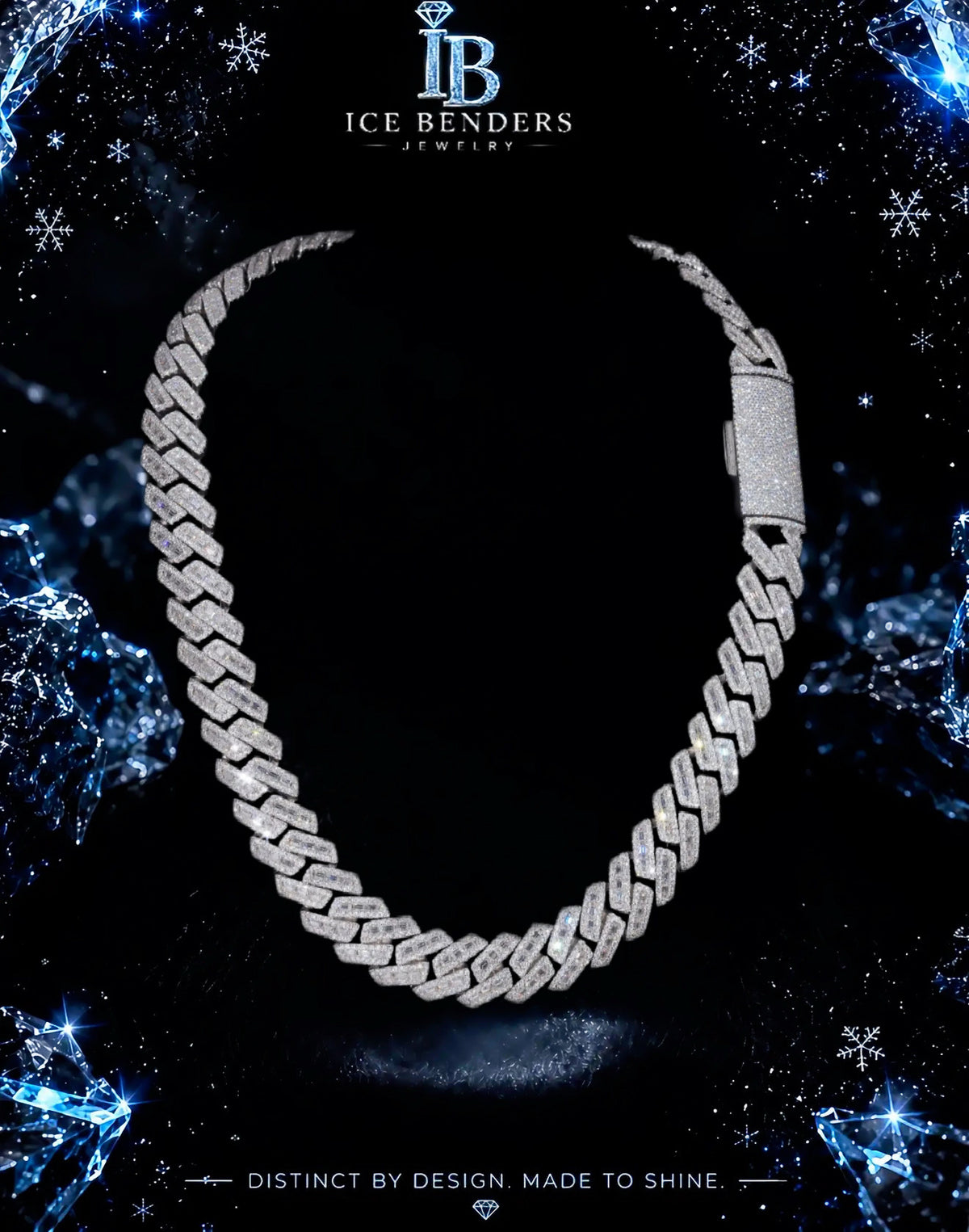 18mm Baguette Cut VVS Moissanite Cuban Link Chain