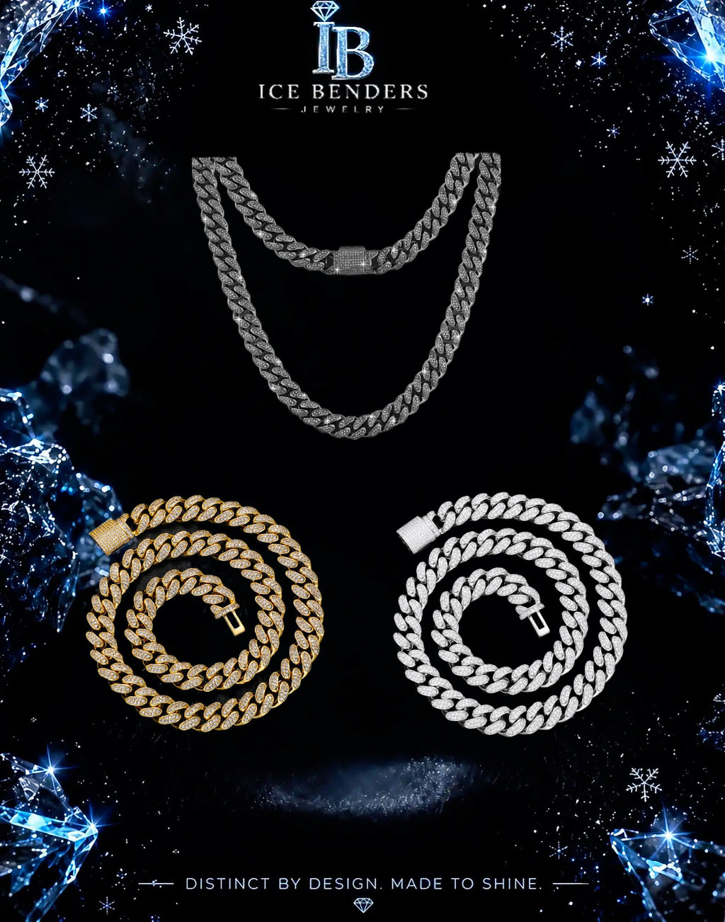 12mm Round Cut Moissanite Cuban Link Chain Necklace/Bracelet