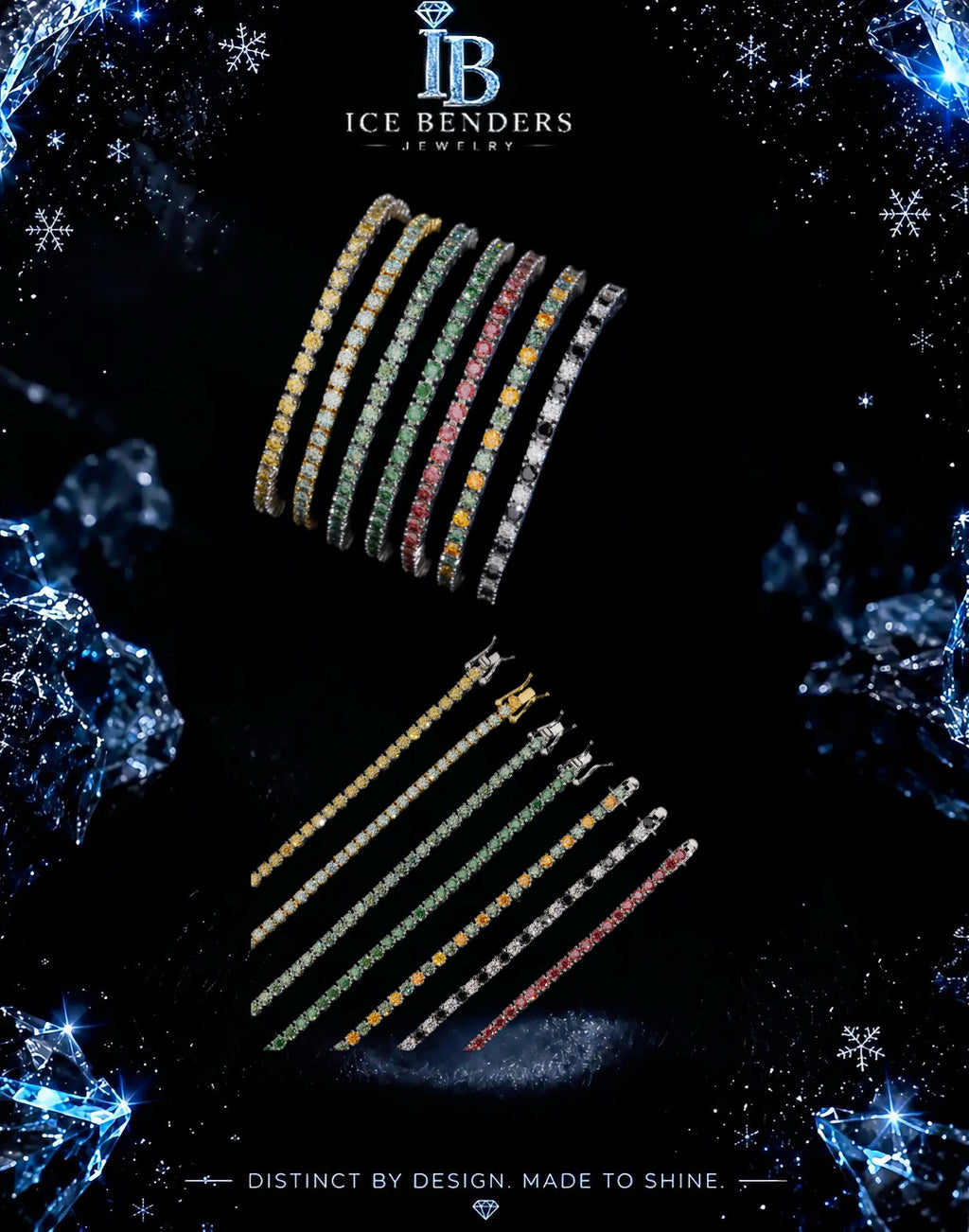 Assorted Color Moissanite Tennis Bracelets
