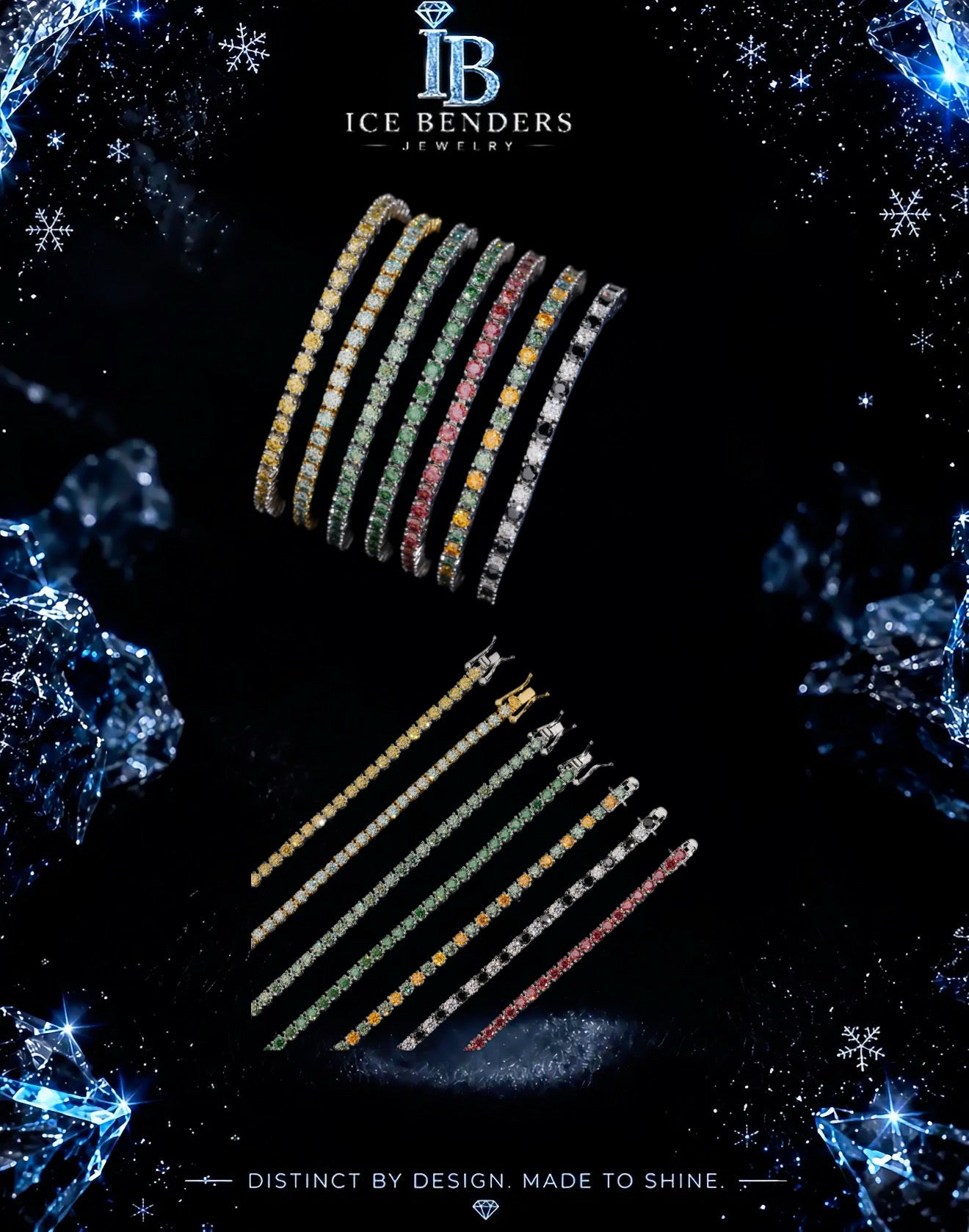 Assorted Color Moissanite Tennis Bracelets