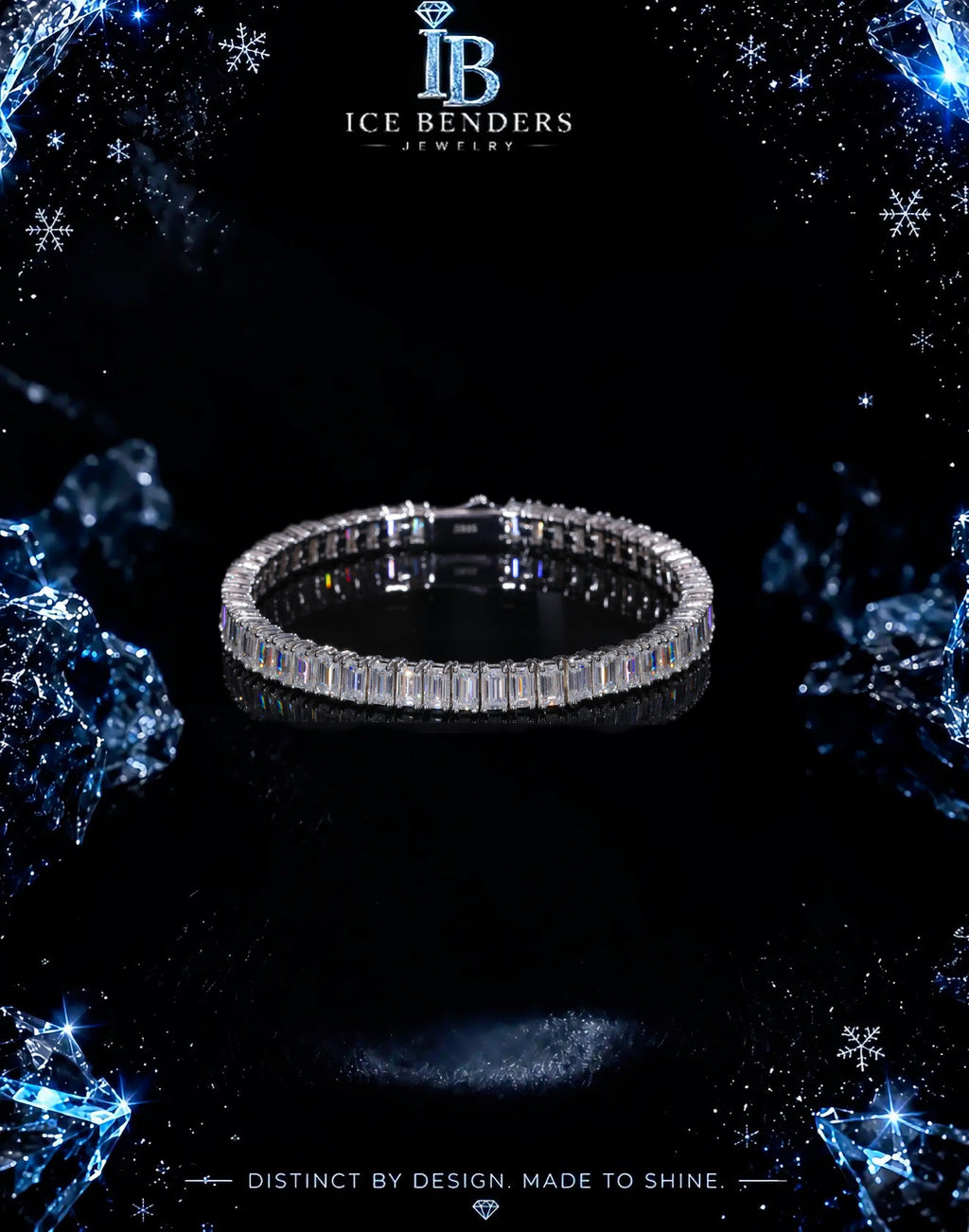 Emerald Cut Moissanite Tennis Bracelet 5mm