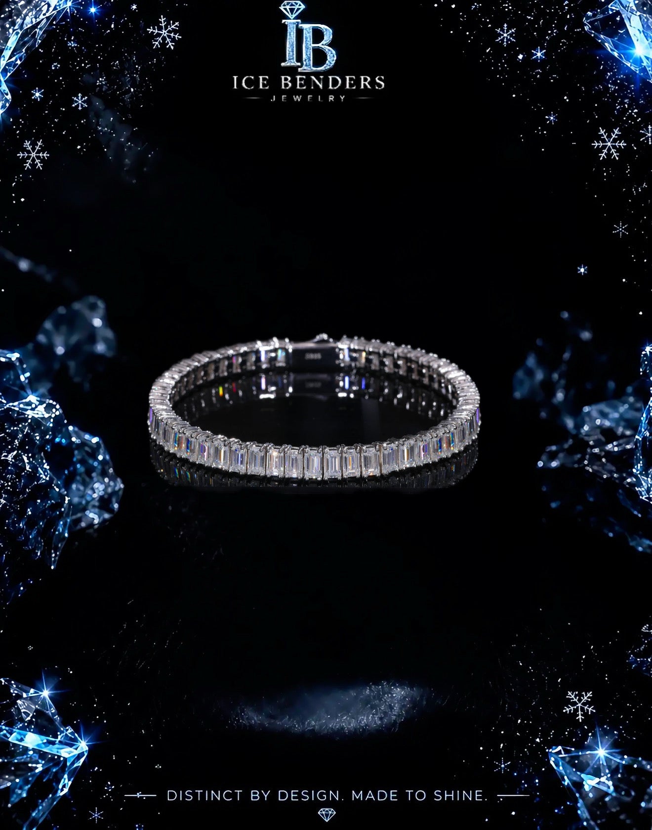 Emerald Cut Moissanite Tennis Bracelet 5mm