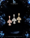 Mini “CH” Style Moissanite Cross Iced Out Pendant