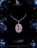 Iced Out Oval Photo Memory Moissanite Pendant