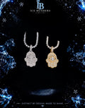 Baguette Moissanite Hamsa Iced Out Pendant