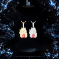 Iced Out Fortune Cat Moissanite Pendant