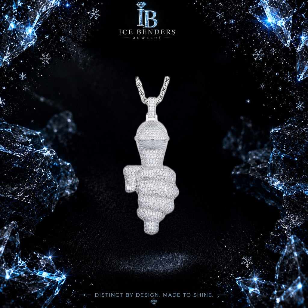 Iced Out Big Microphone Moissanite Pendant