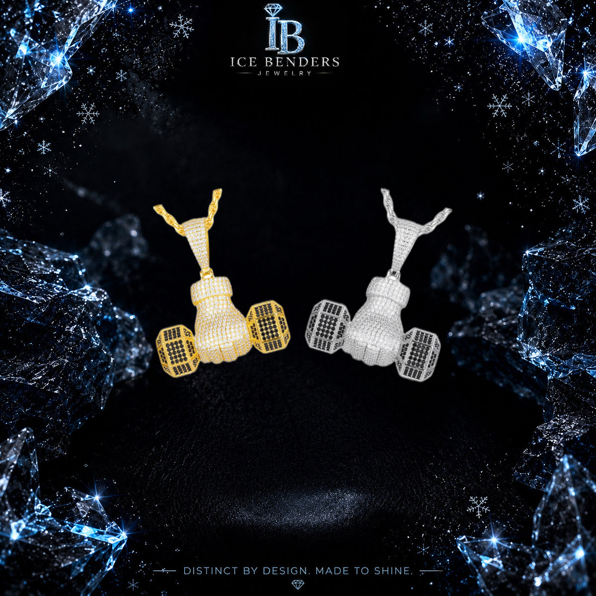 Iced Out Dumbbell Moissanite Pendant