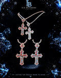 Colorful Moissanite Cluster Cross Pendant