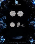 Iced Out Moissanite Floral Cluster Stud Earrings