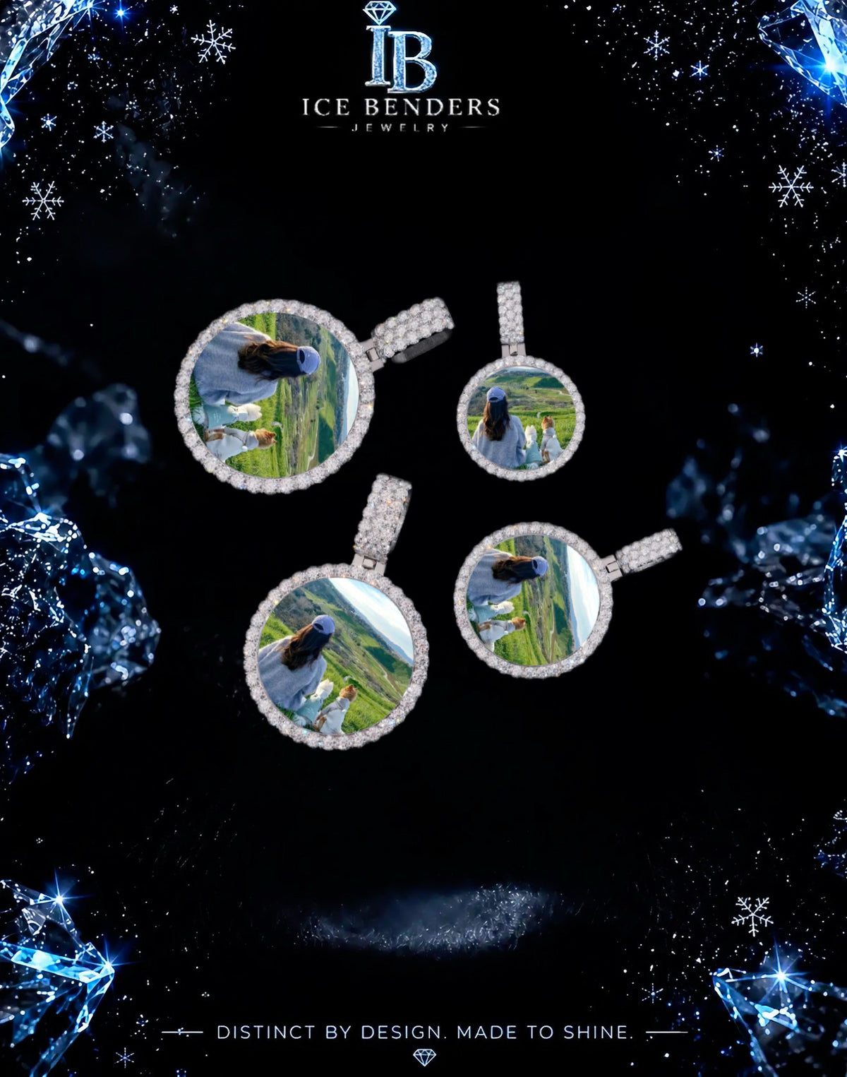 Moissanite Photo Memory Iced Out Pendant