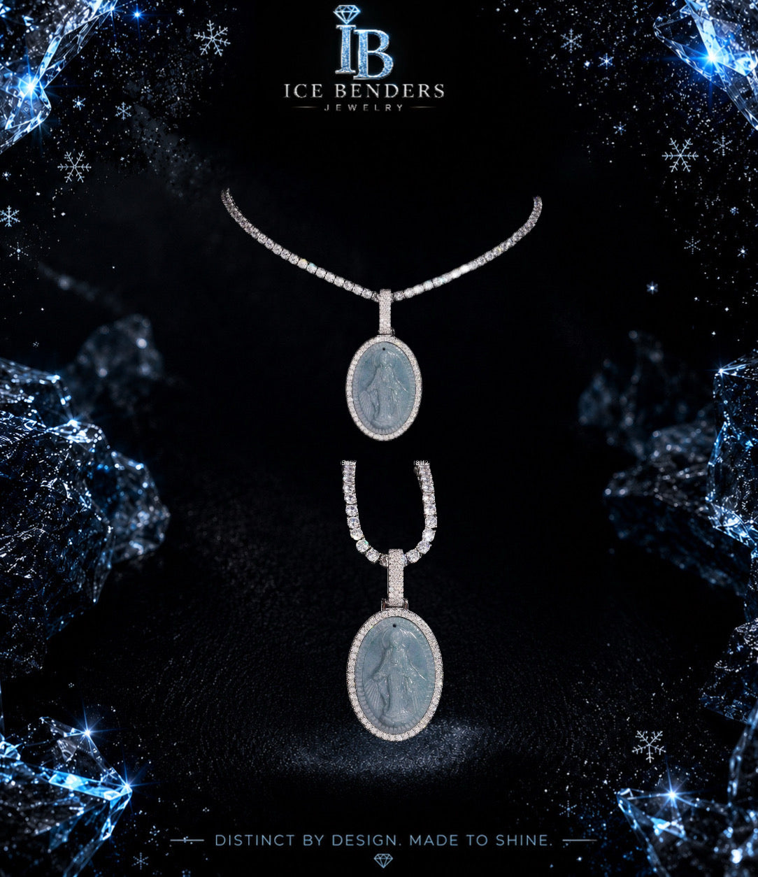 Guanyin Jade Moissanite Pendant