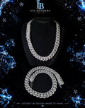 Men's 18mm “CH Cross” Round Brilliant Cut Moissanite Cuban Link Chain/Bracelet
