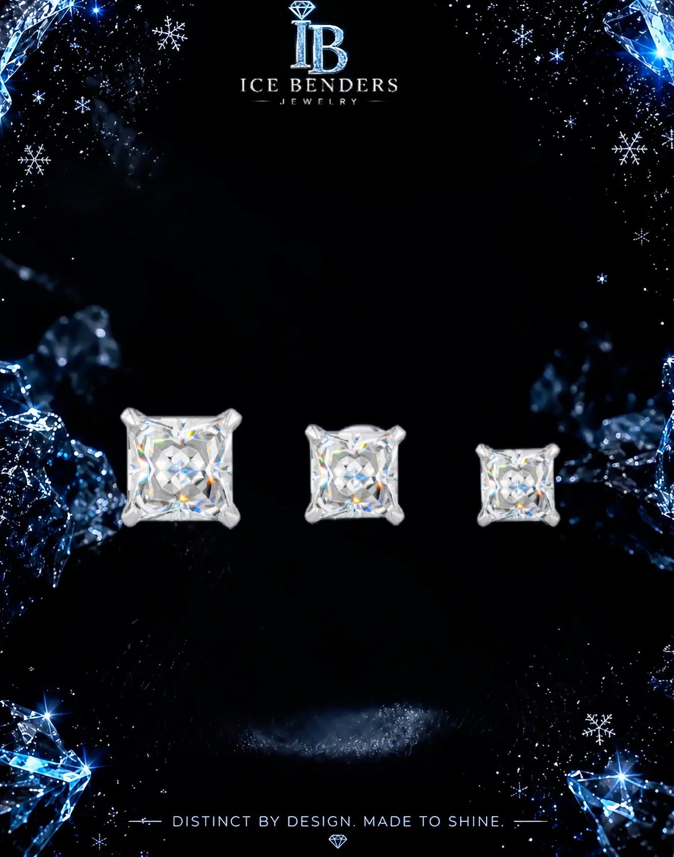 Princess Cut Moissanite Stud Earrings
