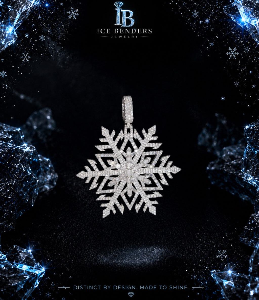 Iced Out Snowflake Moissanite Pendant