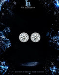 Moissanite Round Cut Halo Stud Earrings