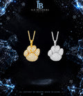 Iced Out Dog Paw Moissanite Pendant
