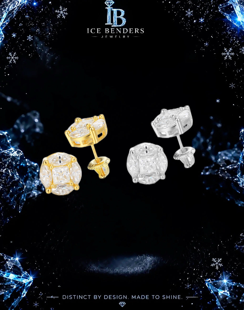 Princess/Marque Cut Moissanite Stud Earrings