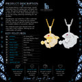 Iced Out Gym Shark Moissanite Pendant