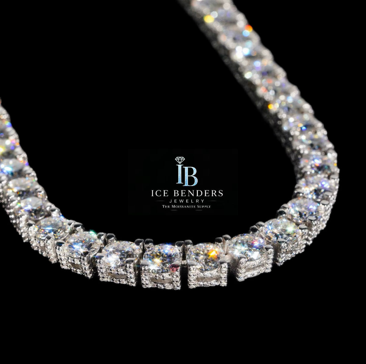 Side Iced 5mm/6.5mm Moissanite Tennis Chain Necklace