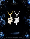 Dancing Lil Bear Iced Out Moissanite Pendant