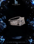 Iced out Radiant Cut Moissanite ring
