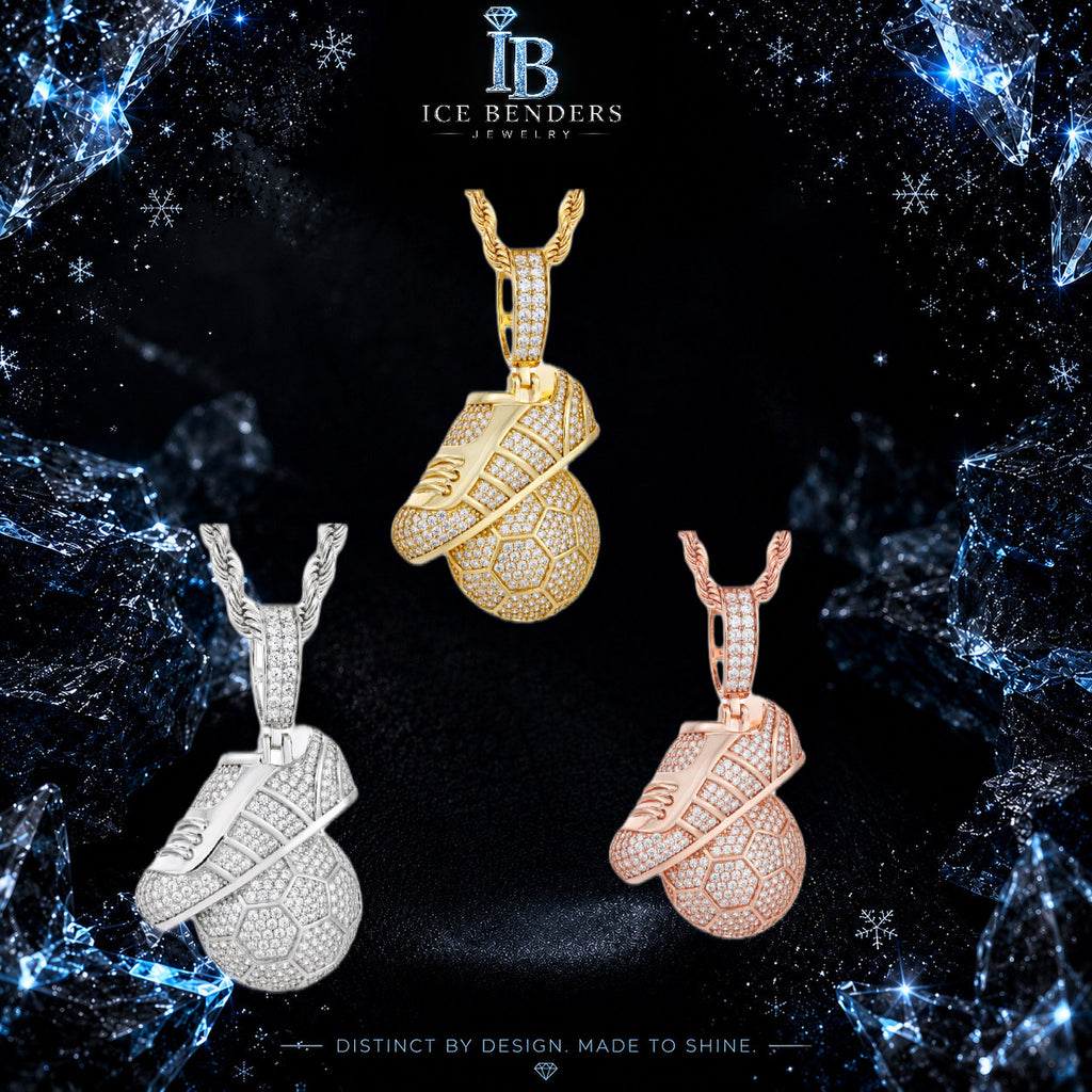 Iced Out Soccer Shoe/Ball Moissanite Pendant