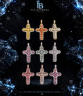 Colored Floating Moissanite Cross Pendants