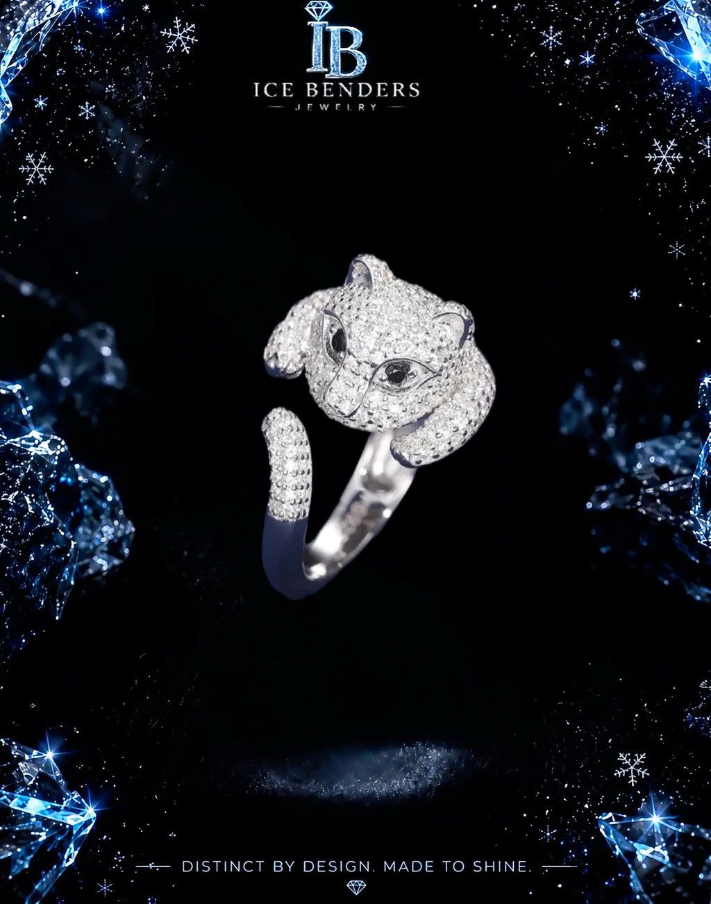 Leopard Head Moissanite Ring