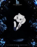 Leopard Head Moissanite Ring