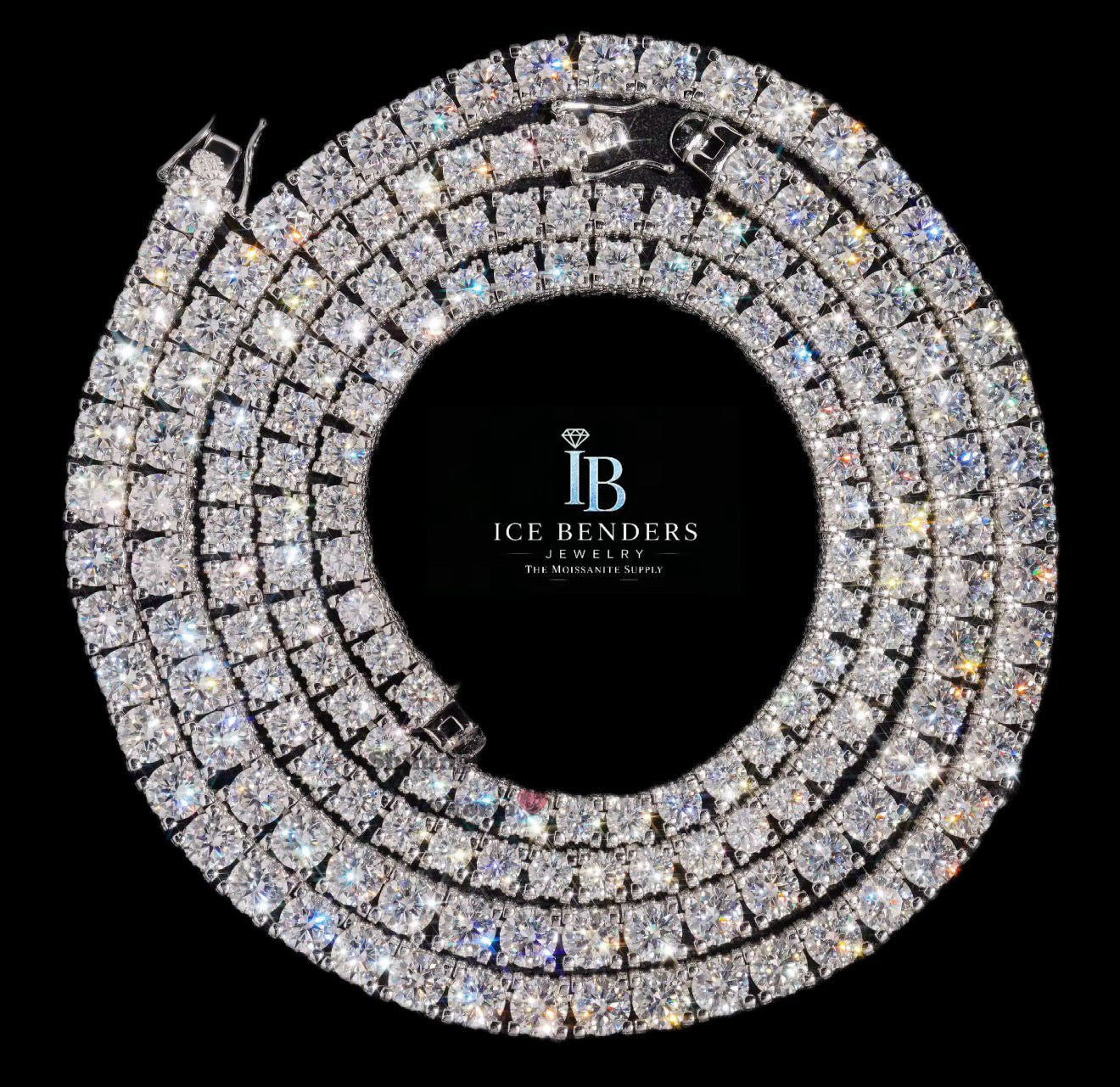 Side Iced 5mm/6.5mm Moissanite Tennis Chain Necklace