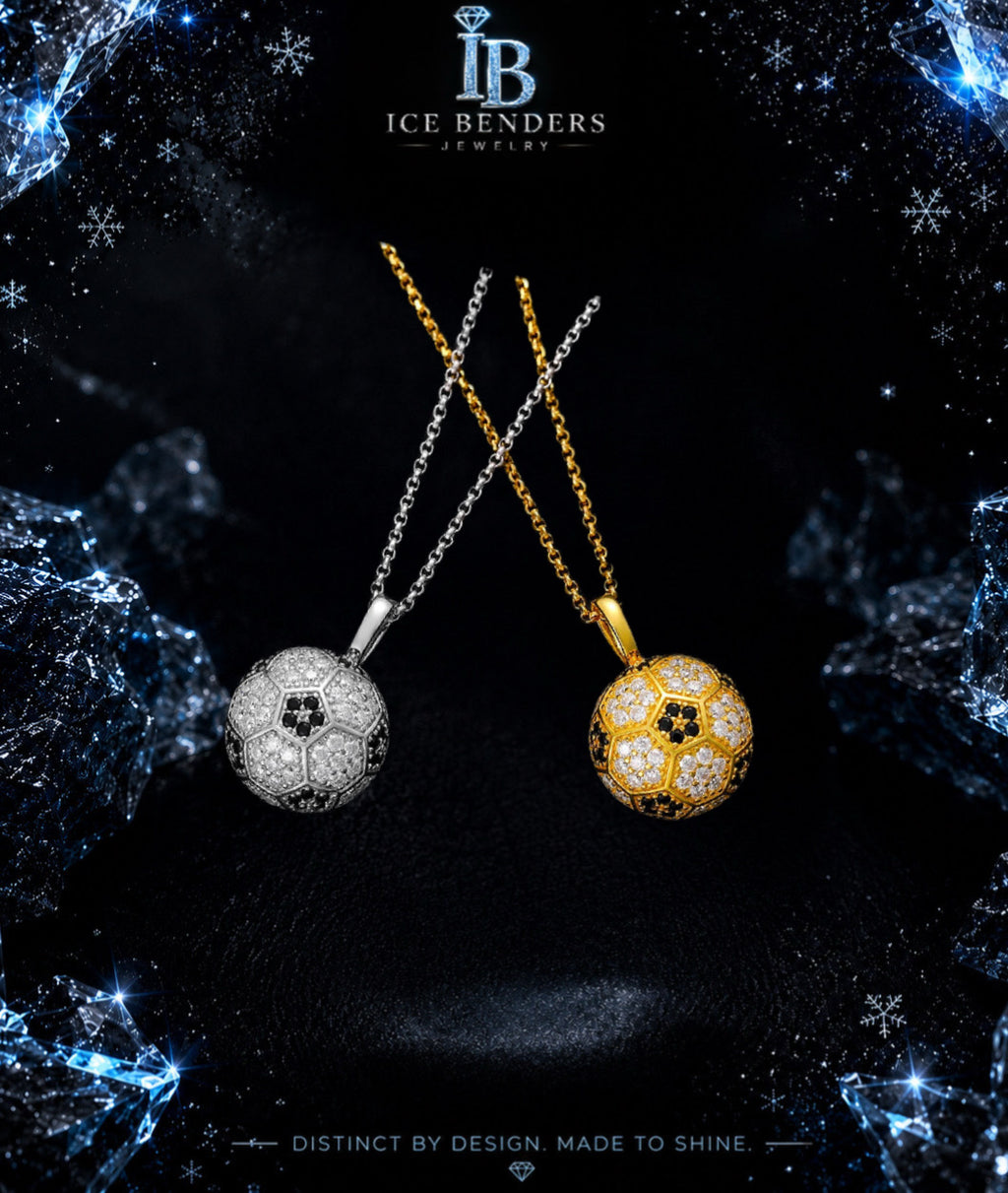 Iced Out Football/Soccer Moissanite Pendant