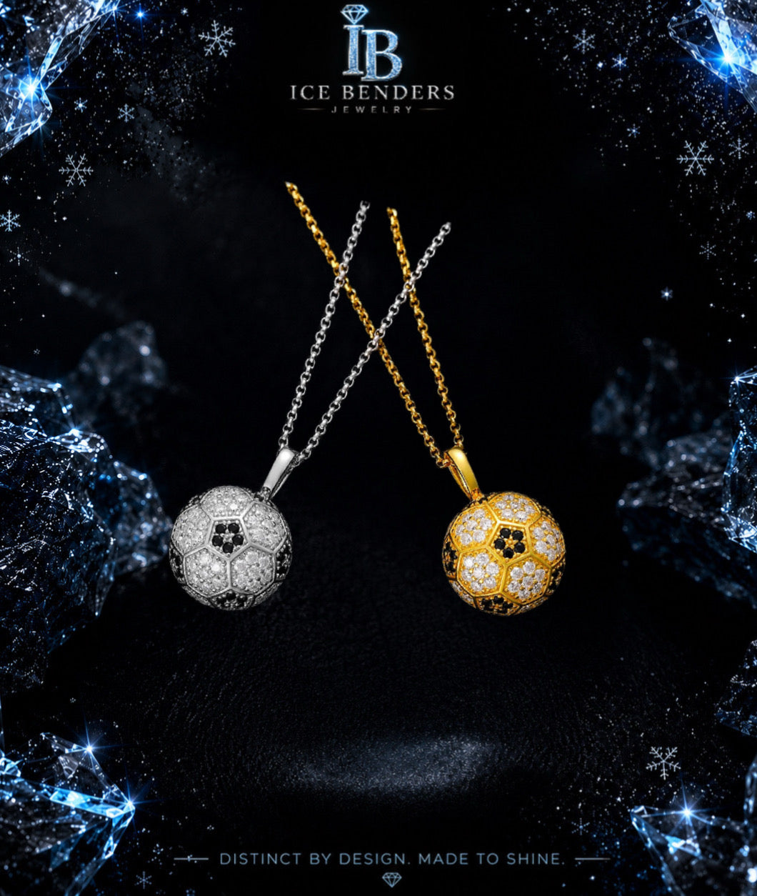 Iced Out Football/Soccer Moissanite Pendant