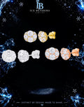 Geometric Setting Moissanite Stud Earrings