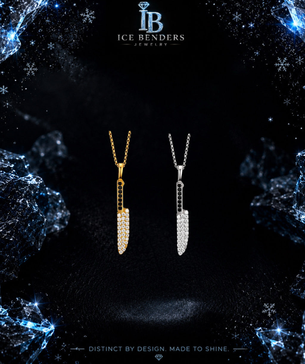 Iced Out Chef Knife Moissanite Pendant
