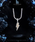 Iced Out Lightning Bolt Moissanite Pendant