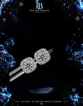 Baguette Cut Round Stud Moissanite Earrings